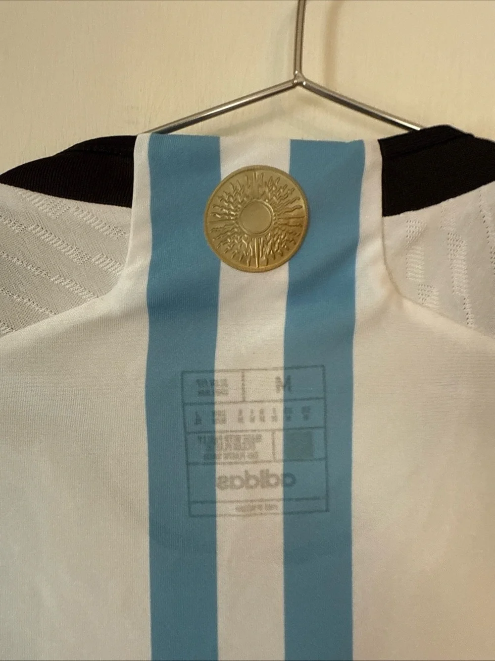 Adidas Argentina Jersey World Cup 2022 Home Soccer Shirt Slim Blue/White Men Med